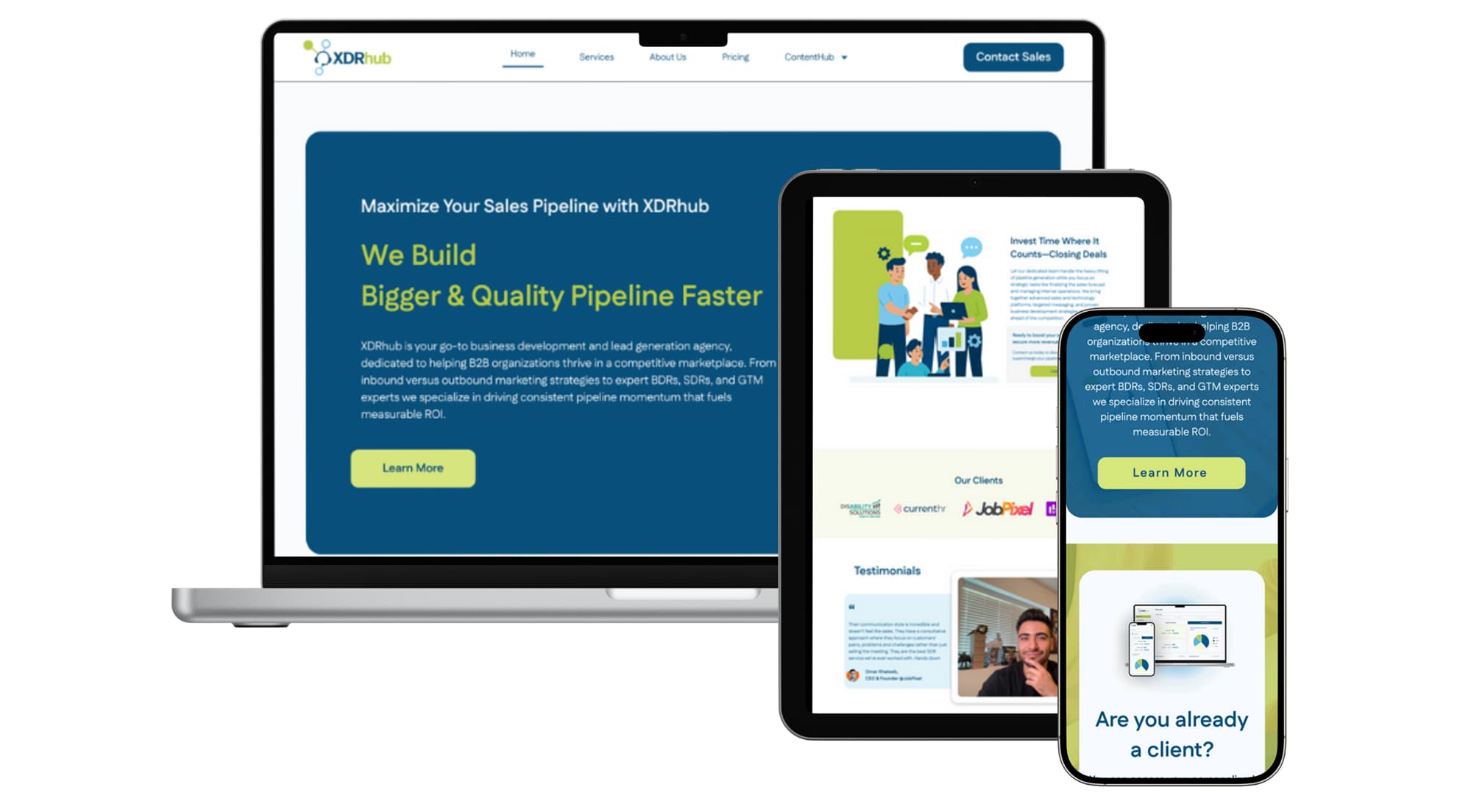 One-page website designed to build trust